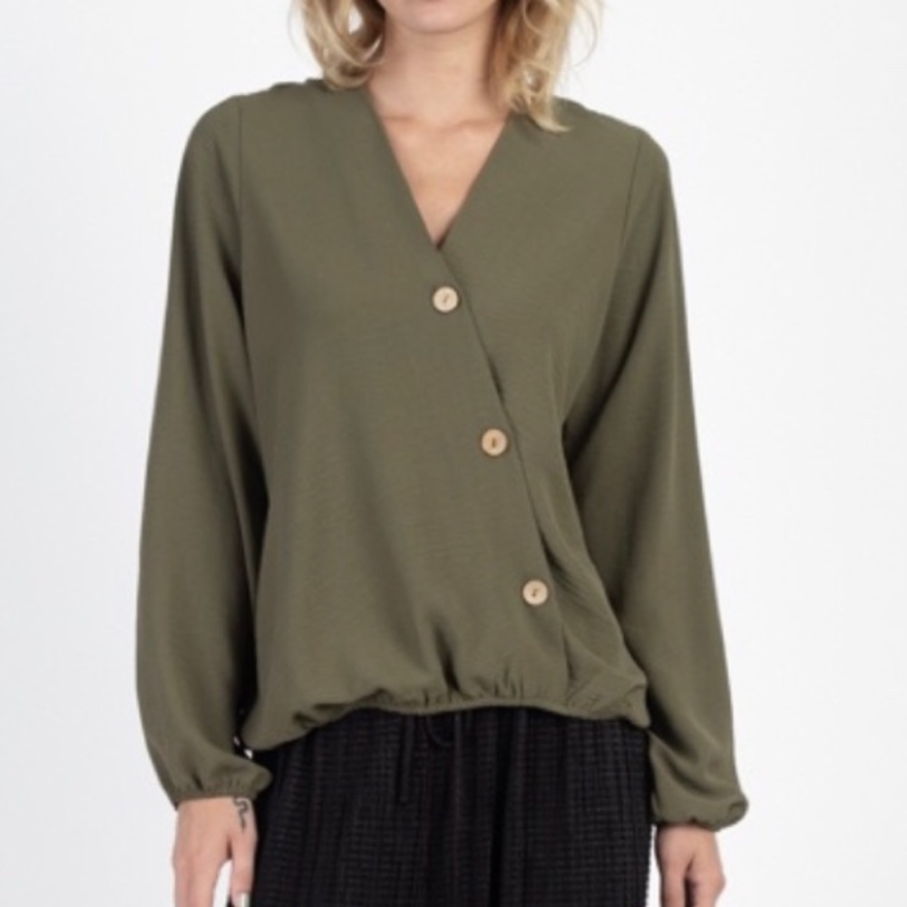 Asymmetrical Button Front top